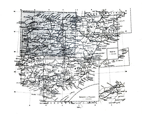 Stielers Hand-Atlas, 10. Aufl.
Bladwijzer Iberisch Schiereiland / Sheet index Iberian Peninsula