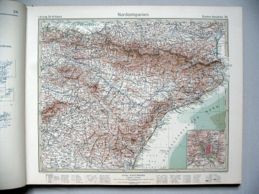Stielers Hand-Atlas, 10. Aufl. (1926/27)
25. Nordostspanien
Noordoost-Spanje / Northeast Spain
(1927,5 / VII 21)