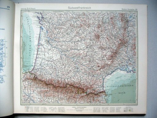 Stielers Hand-Atlas, 10. Aufl. (1926/27)
30. Südwestfrankreich
Zuidwest-Frankrijk / Southwestern France
(1926,5 / I 21)