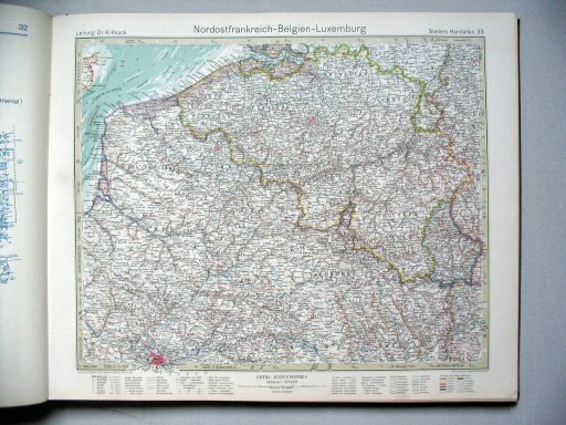 Stielers Hand-Atlas, 10. Aufl. (1926/27)
33. Nordostfrankreich - Belgien - Luxemburg
Noordoost-Frankrijk - België - Luxemburg
France Northeast - Belgium - Luxemburg
(1926,5 / IX 20)