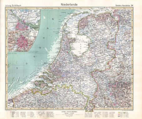 Stielers Hand-Atlas, 10. Aufl. (1926/27)
34. Niederlande
Nederland / Netherlands
(1926,5 / XI 20)