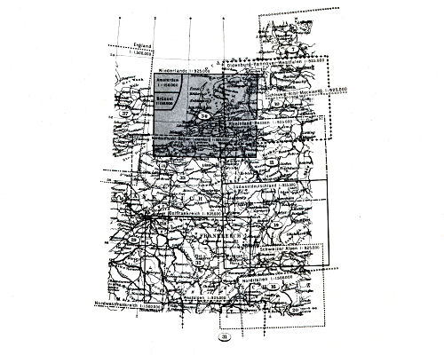 Stielers Hand-Atlas, 10. Aufl.
Bladwijzer Nederland, Duitsland: West
Sheet index Netherlands, Germany: West