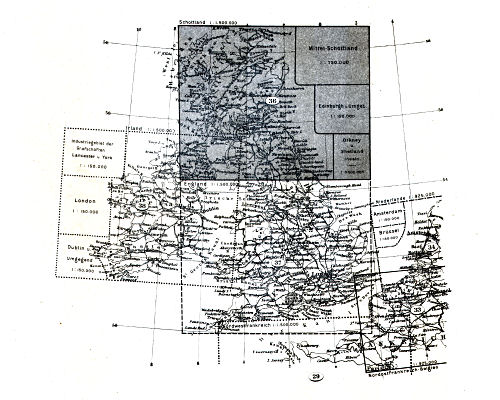 Stielers Hand-Atlas, 10. Aufl.
Bladwijzer Britse Eilanden / Sheet index British Isles