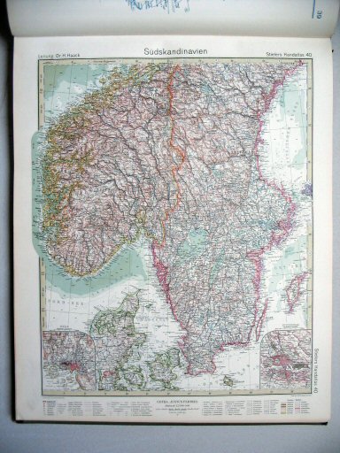 Stielers Hand-Atlas, 10. Aufl. (1926/27)
40. Südskandinavien
Zuid-Scandinavië / South Scandinavia
(1927,4 / XI 23)
