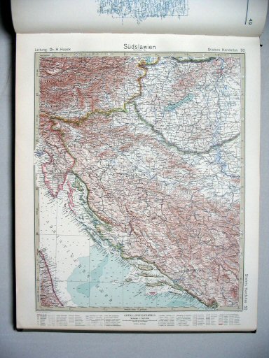 Stielers Hand-Atlas, 10. Aufl. (1926/27)
50. Südslawien. Westlicher Teil
West-Joegoslavië / Yugoslavia (Western Part)
(1926,4 / V 22)