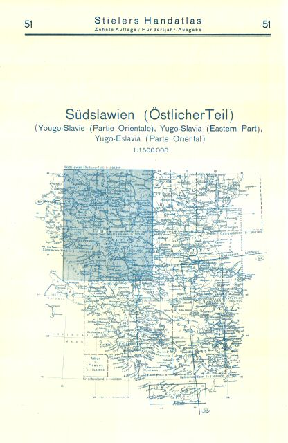 Stielers Hand-Atlas, 10. Aufl. (1926/27)
51. Achterkant / Reverse side