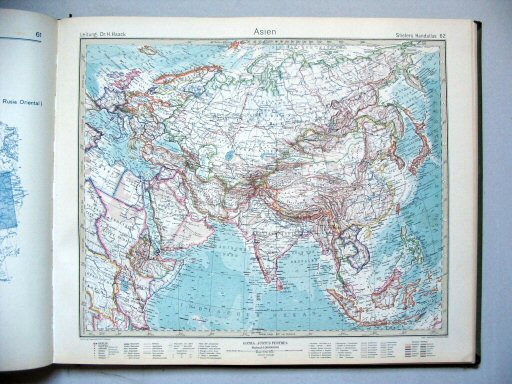 Stielers Hand-Atlas, 10. Aufl. (1926/27)
62. Asien
Azië / Asia
(1927,4 / III 24)