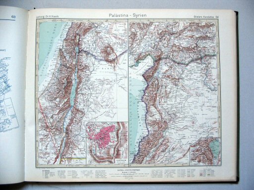 Stielers Hand-Atlas, 10. Aufl. (1926/27)
64. Palästina - Syrien
Palestina - Syrië / Palestine - Syria
(1927,4 / VI 22)