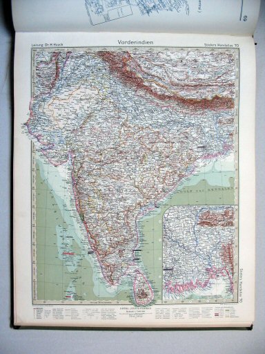 Stielers Hand-Atlas, 10. Aufl. (1926/27)
70. Vorderindien
Brits-Indië / India
(1927,4 / XII 20)