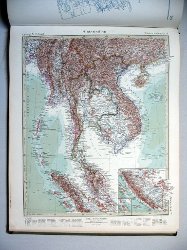 Stielers Hand-Atlas, 10. Aufl. (1926/27)
71. Hinterindien
Achter-Indië / Indo-China
(1927,4 / IX 23)