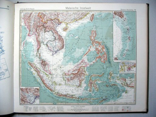 Stielers Hand-Atlas, 10. Aufl. (1926/27)
72. Malaiische Inselwelt
Zuidoost-Azië / Malay Archipelago
(1927,5 / VII 21)