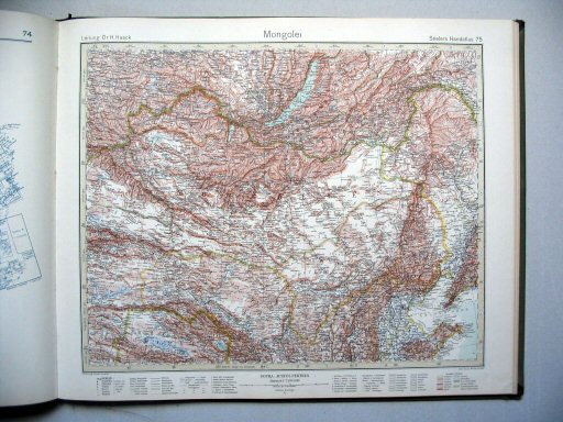 Stielers Hand-Atlas, 10. Aufl. (1926/27)
75. Mongolei
Mongolië / Mongolia
(1927,4 / VI 23)