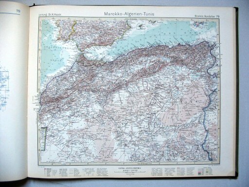 Stielers Hand-Atlas, 10. Aufl. (1926/27)
79. Marokko - Algerien - Tunis
Marokko - Algerije - Tunesië / Morocco - Algeria - Tunisia
(1927,5 / VIII 24)