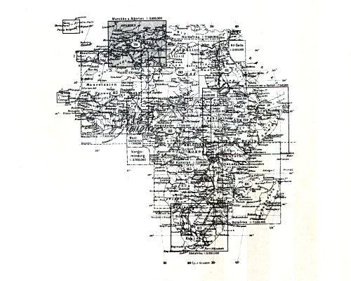 Stielers Hand-Atlas, 10. Aufl.
Bladwijzer Afrika / Sheet index Africa