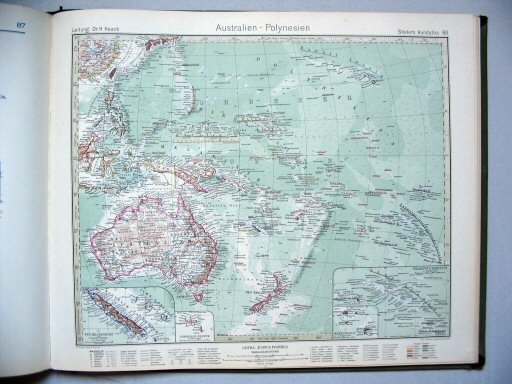 Stielers Hand-Atlas, 10. Aufl. (1926/27)
88. Australien - Polynesien
Australië - Polynesië / Australia - Polynesia
(1926,3 / I 24)