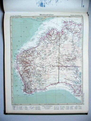 Stielers Hand-Atlas, 10. Aufl. (1926/27)
89. Westaustralien
West-Australië / Western Australia
(1925,3 / I 24)