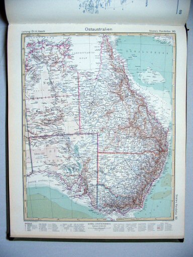 Stielers Hand-Atlas, 10. Aufl. (1926/27)
90. Ostaustralien
Oost-Australië / Eastern Australia
(1927,3 / IV 24)