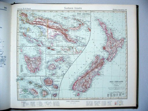 Stielers Hand-Atlas, 10. Aufl. (1926/27)
91. Südsee-Inseln
Eilanden in de Stille Oceaan / Pacific Islands
(1927,3 / VI 24)