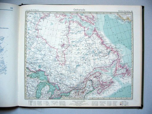 Stielers Hand-Atlas, 10. Aufl. (1926/27)
94. Ostkanada
Oost-Canada / East Canada
(1925,3 / V 23)