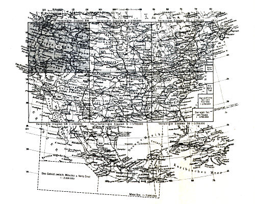 Stielers Hand-Atlas, 10. Aufl.
Bladwijzer Verenigde Staten / Sheet index United States