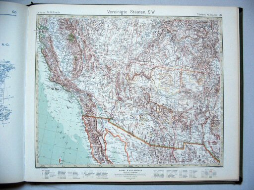 Stielers Hand-Atlas, 10. Aufl. (1926/27)
96. Vereinigte Staaten, SW
Verenigde Staten, ZW / United States SW
(1927,3 / III 25)