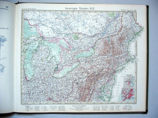 Stielers Hand-Atlas, 10. Aufl. (1926/27)
99. Vereinigte Staaten, NO
Verenigde Staten, NO / United States NE
(1927,3 / III 25)