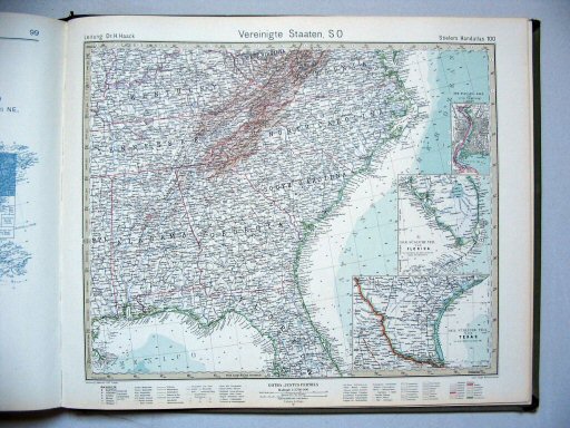 Stielers Hand-Atlas, 10. Aufl. (1926/27)
100. Vereinigte Staaten, SO
Verenigde Staten, ZO / United States SE
(1927,3 / II 25)