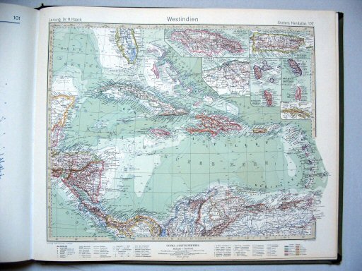 Stielers Hand-Atlas, 10. Aufl. (1926/27)
102. Westindien
West-Indië / West India
(1927,4 / XI 23)