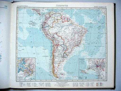 Stielers Hand-Atlas, 10. Aufl. (1926/27)
103. Südamerika
Zuid-Amerika / South America
(1927,4 / IX 24)