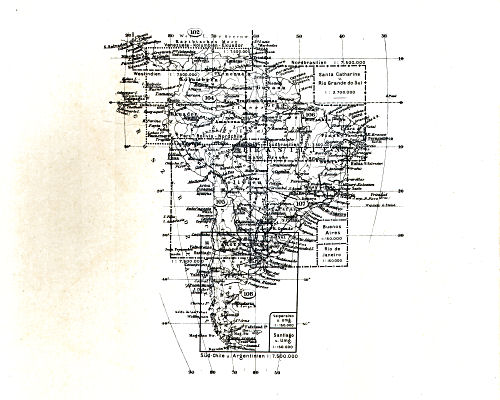 Stielers Hand-Atlas, 10. Aufl.
Bladwijzer Zuid-Amerika / Sheet index South America