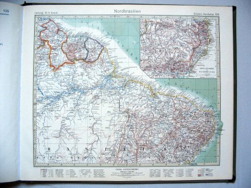 Stielers Hand-Atlas, 10. Aufl. (1926/27)
106. Nordbrasilien
Noord-Brazilië / North Brasil
(1925,4 / VIII 24)