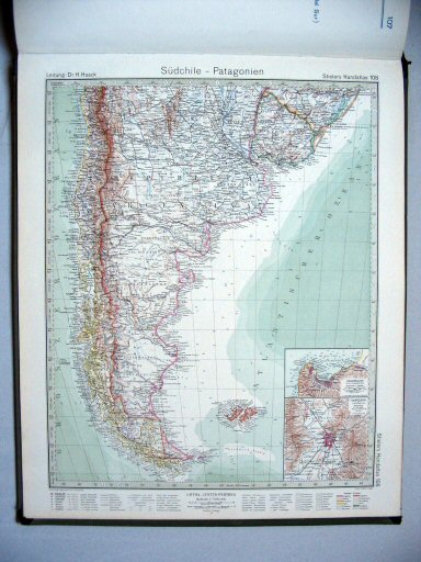 Stielers Hand-Atlas, 10. Aufl. (1926/27)
108. Südchile - Patagonien
Zuid-Chili - Patagonië / Southern Chili - Patagonia
(1926,4 / I 25)