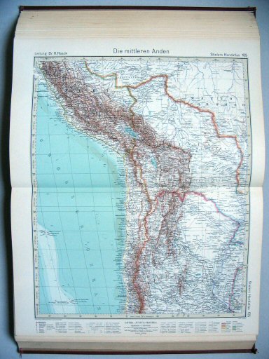 Stielers Hand-Atlas, 10. Aufl. (1934/36)
105. Die mittleren Anden
Centrale Andes / The Central Andes
(1936,9 / X 32)