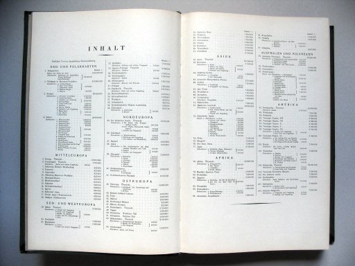 Stielers Hand-Atlas, 10. Aufl. (1939)
Inhoudsopgave (gevouwen kaarten)
Table of contents (folded maps)