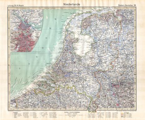 Stielers Hand-Atlas, 10. Aufl. (1939)
34. Niederlande
Nederland / Netherlands
(1936,10 / IX 32)