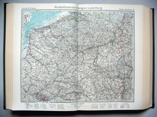 Stielers Hand-Atlas, 10. Aufl. (1942)
33. Nordostfrankreich - Belgien - Luxemburg
Noordoost-Frankrijk - België - Luxemburg
France Northeast - Belgium - Luxemburg
(1941,12 / III 36)