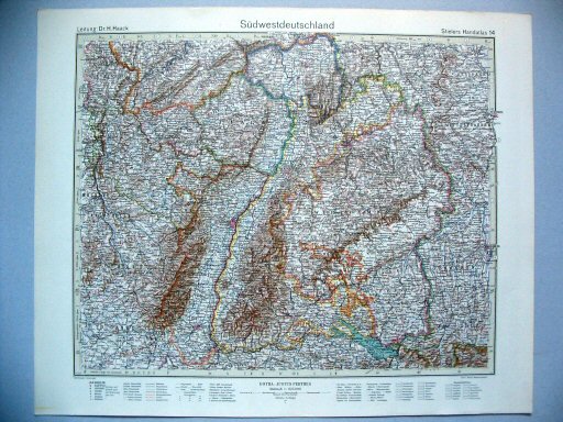 Stielers Hand-Atlas, 10. Aufl. (1945)
14. Südwestdeutschland
Zuidwest-Duitsland / South-western Germany
(1944,12 / III 44)