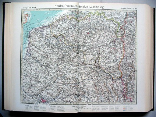 Stielers Hand-Atlas, 1945
33. Nordostfrankreich - Belgien - Luxemburg
Noordoost-Frankrijk - België - Luxemburg
France Northeast - Belgium - Luxemburg
(1944,13 / III 44)