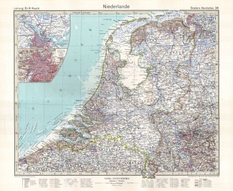 Stielers Hand-Atlas, 10. Aufl. (1945)
34. Niederlande
Nederland / Netherlands
(1945,13 / IX 32)