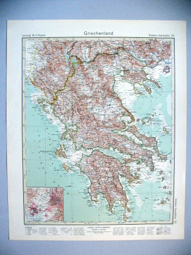 Stielers Hand-Atlas, 10. Aufl. (1945)
53. Griechenland
Griekenland / Greece
(1944,11 / IV 31)