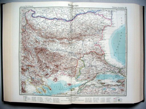 Stielers Hand-Atlas, 1945
55. Bulgarien
Bulgarije / Bulgaria
(1944,11 / IV 44)