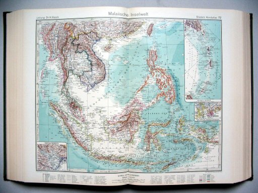 Stielers Hand-Atlas, 1945
72. Malaiische Inselwelt
Zuidoost-Azië / Malay Archipelago
(1944,13 / V 37)