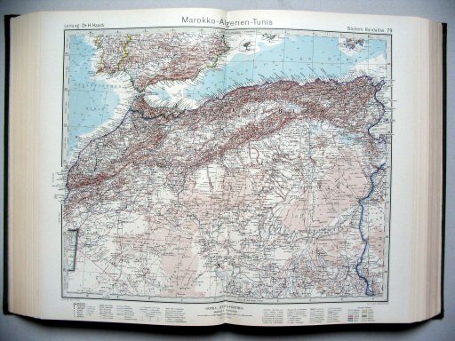 Stielers Hand-Atlas, 1945
79. Marokko - Algerien - Tunis
Marokko - Algerije - Tunesië / Morocco - Algeria - Tunisia
(1942,11 / VIII 24)
