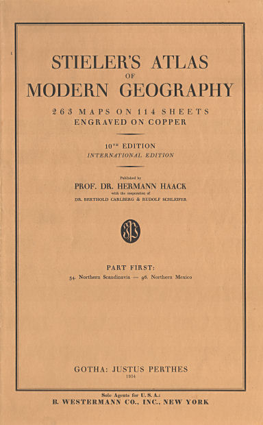 Stieler's Atlas of Modern Geography
Title (English language cover of 1st installment)