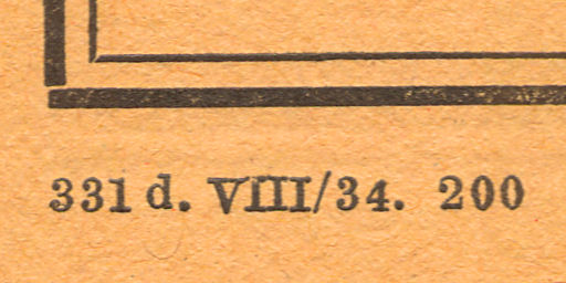 Stieler's Atlas of Modern Geography 
Part third (1934)
3e aflevering, achterkant omslag (drukcode: 331d. VIII/34. 200)
3rd installment, rear cover (print code: 331d. VIII/34. 200)