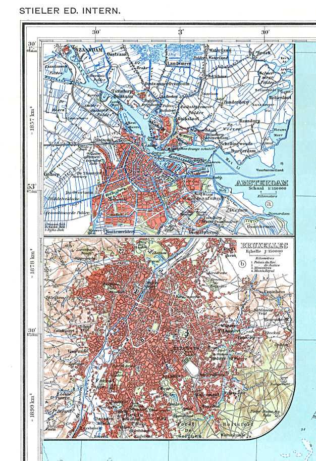 Stieler grand atlas de géographie moderne
27. Pays-Bas – Nederland (1936)
Nederland / Netherlands