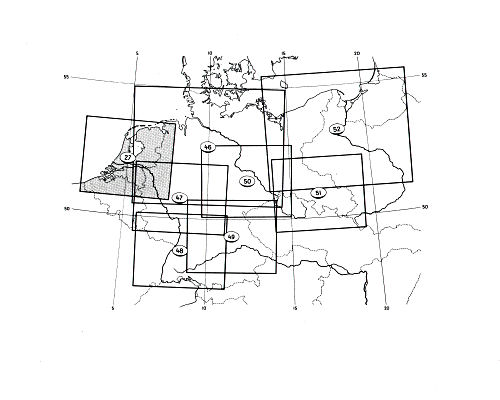 Stieler grand atlas de géographie moderne
Bladwijzer Nederland, Duitsland / Sheet index Netherlands, Germany