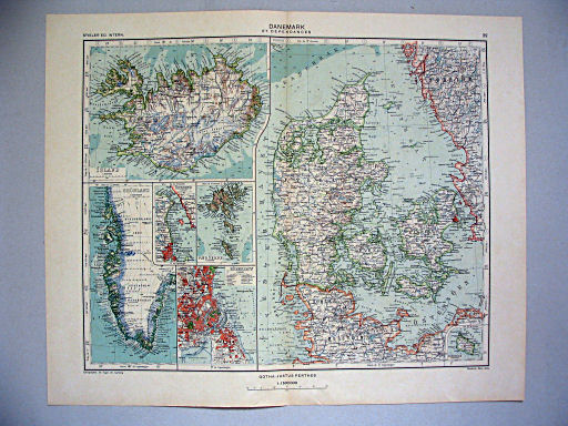 Stieler grand atlas de géographie moderne
32. Danemark et dépendances (1934)
Denemarken / Denmark