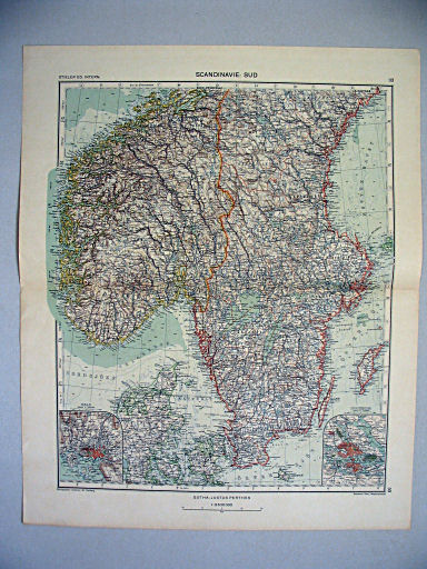 Stieler grand atlas de géographie moderne
33. Scandinavie: Sud (1934)
Zuid-Scandinavië / Southern Scandinavia
