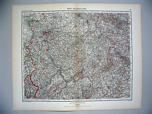 Stieler grand atlas de géographie moderne
47. West-Deutschland (1936)
Duitsland: West / Germany: West